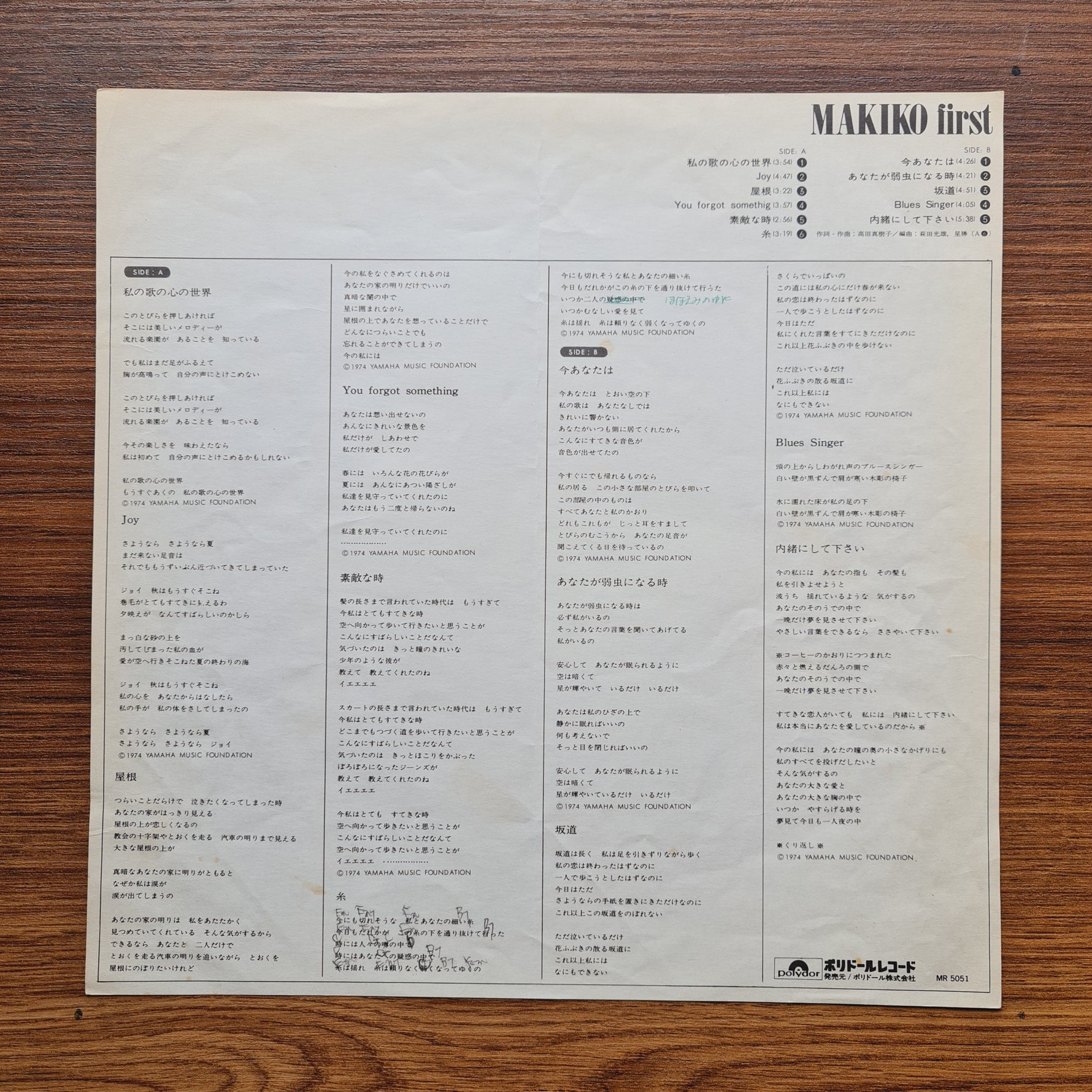 Makiko Takada – Makiko First Only Japan Vinyl