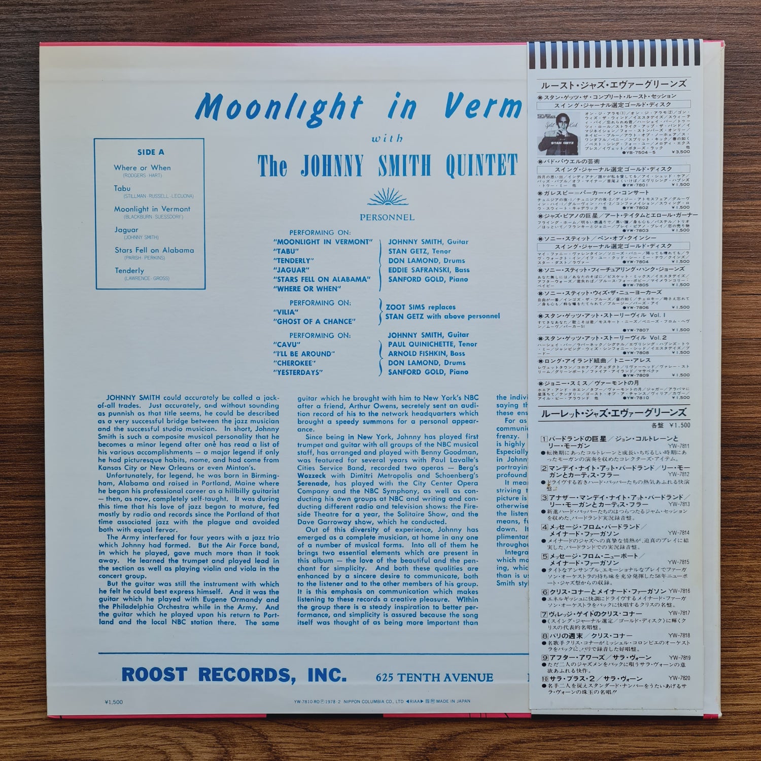 Johnny Smith Quintet – Moonlight In Vermont
