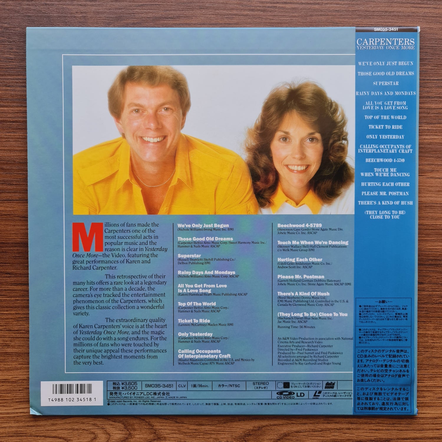 Carpenters – Yesterday Once More LaserDisc