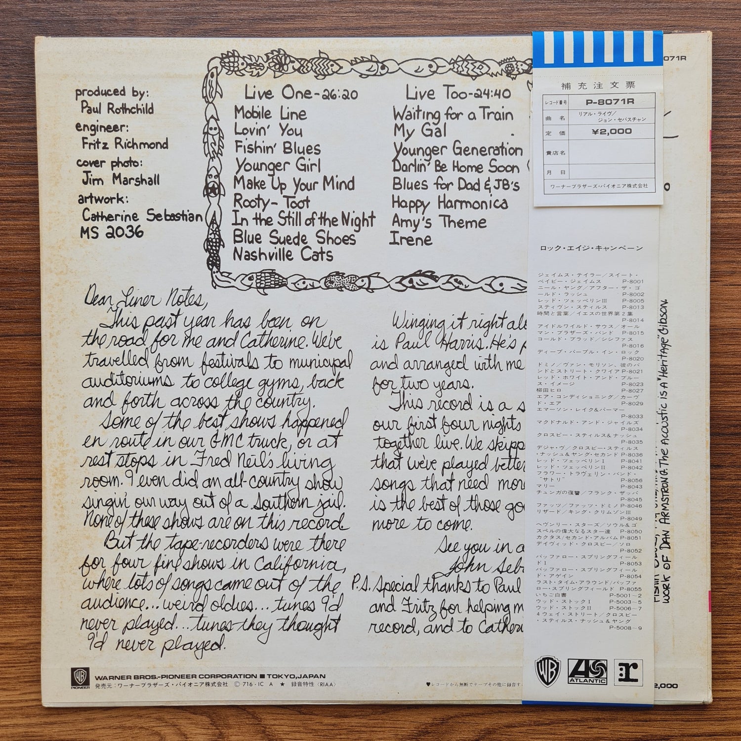 John Sebastian – Cheapo-Cheapo Productions Presents Real Live