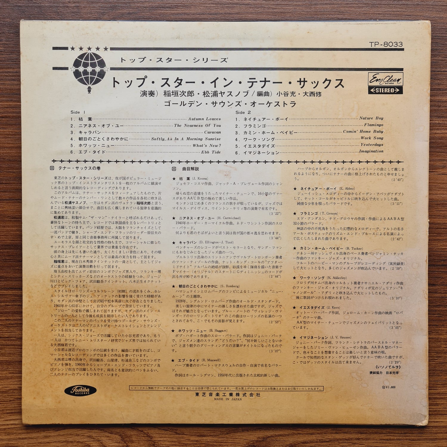 Jiro Inagaki, Yasunobu Matsuura, Golden Sounds Orchestra – Top Stars In Tenor Sax