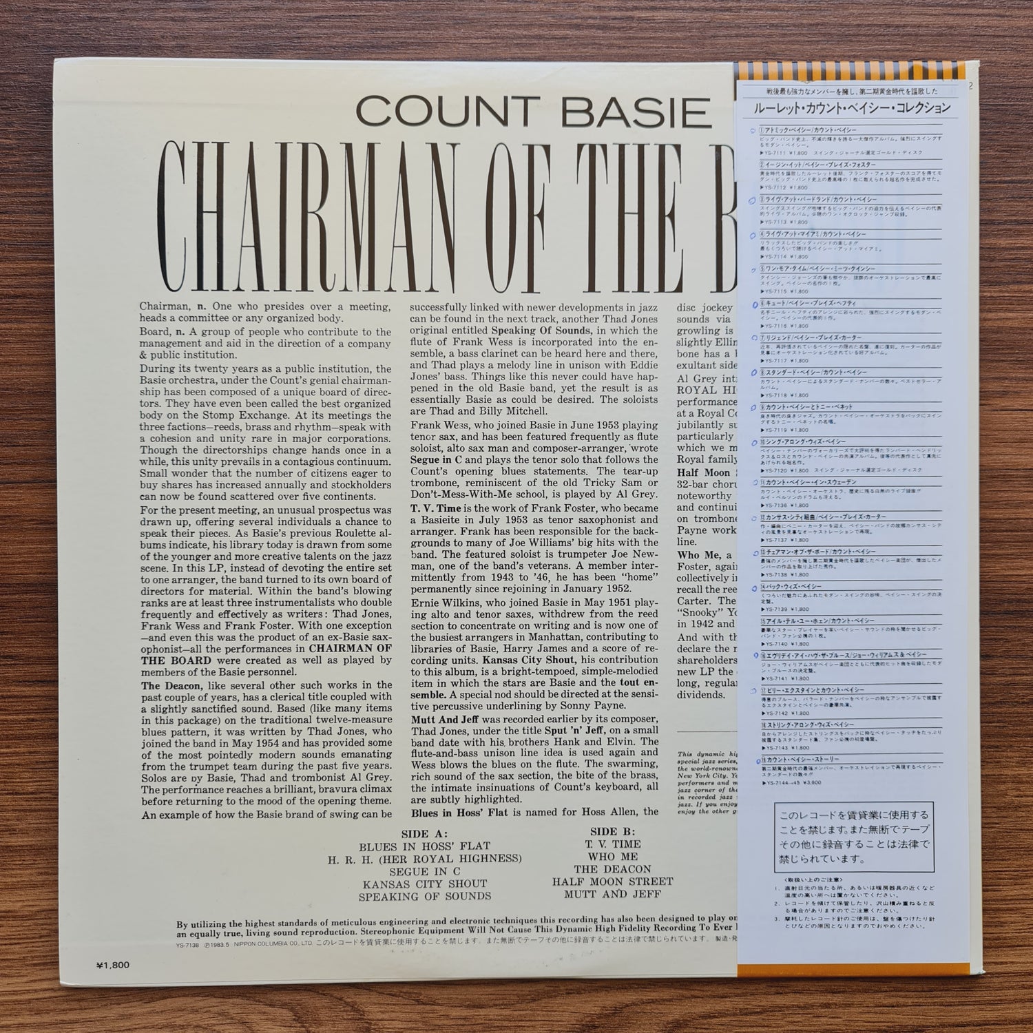 Count Basie – Chairman Of The Board