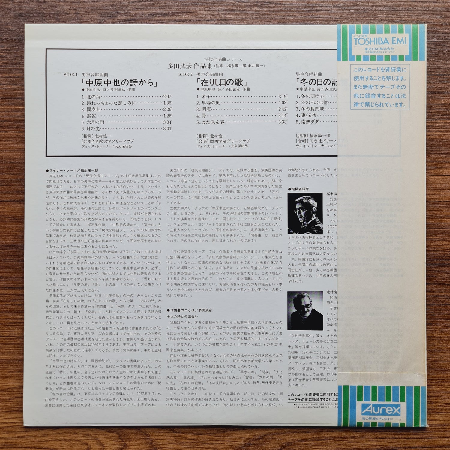 Male Choral suite – From the poems of Nakahara Chuya