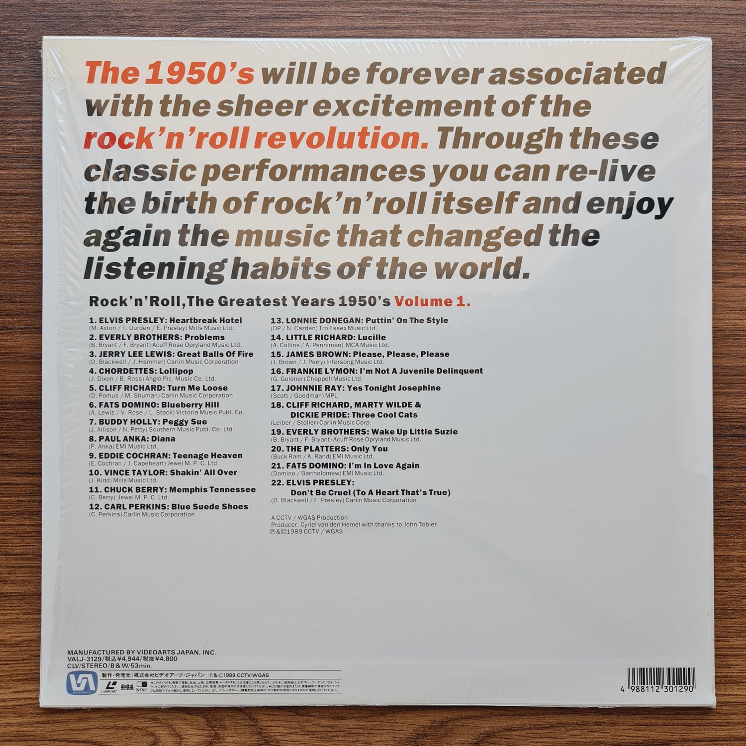 Rock 'N' Roll The Greatest Years 1950's Vol. 1 LaserDisc