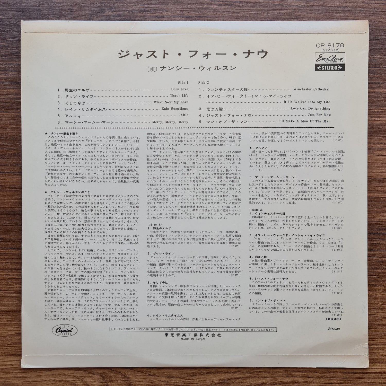 Nancy Wilson – Just For Now