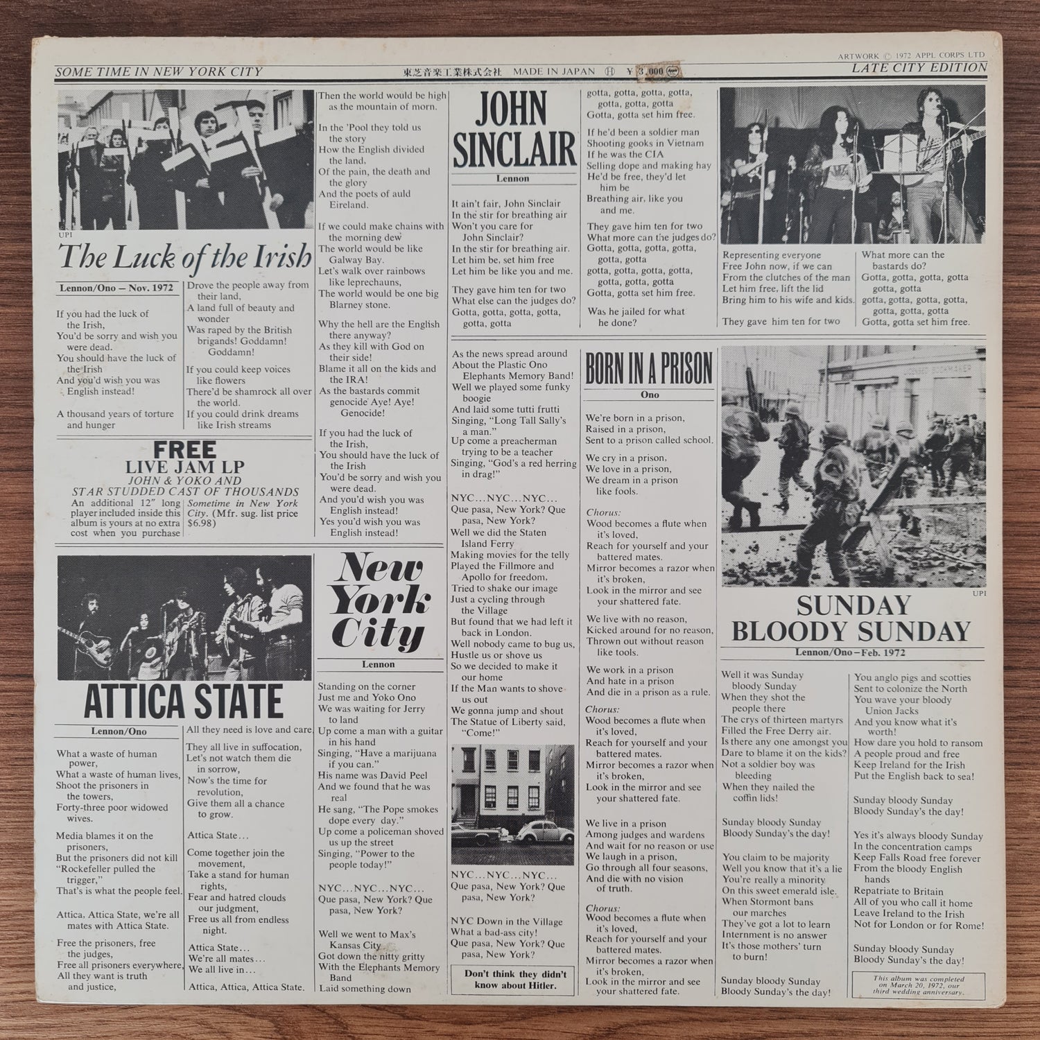 John Lennon & Yoko Ono & Plastic Ono Band – Some Time In New York City
