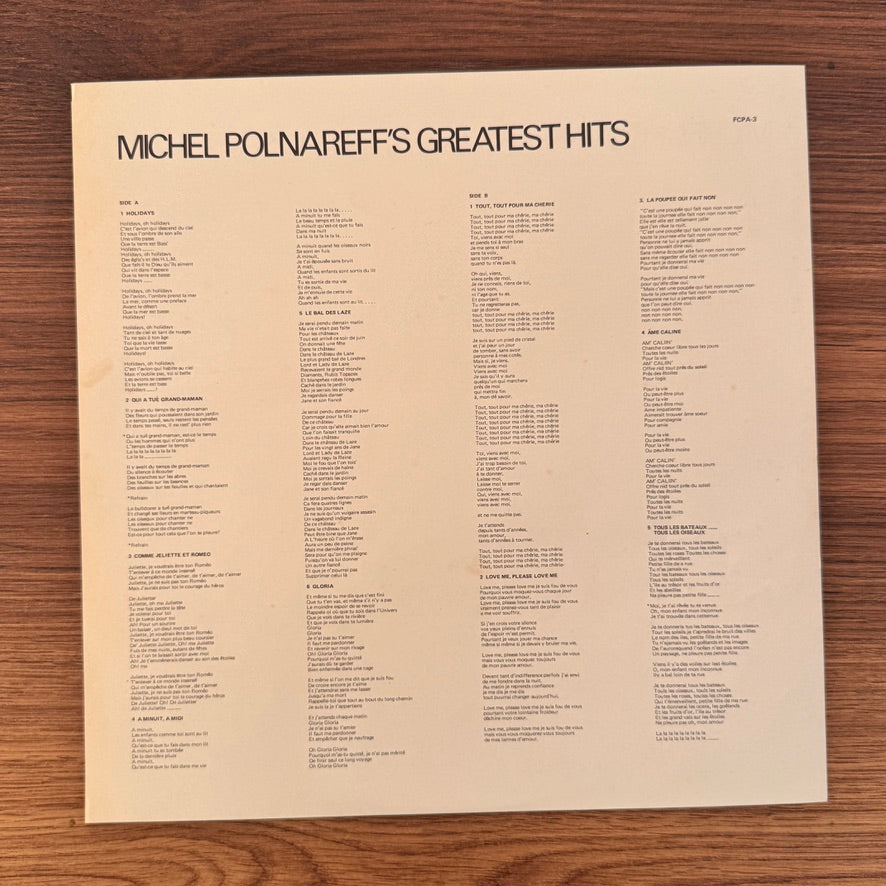 Michel Polnareff – Michel Polnareff's Greatest Hits Japan Vinyl