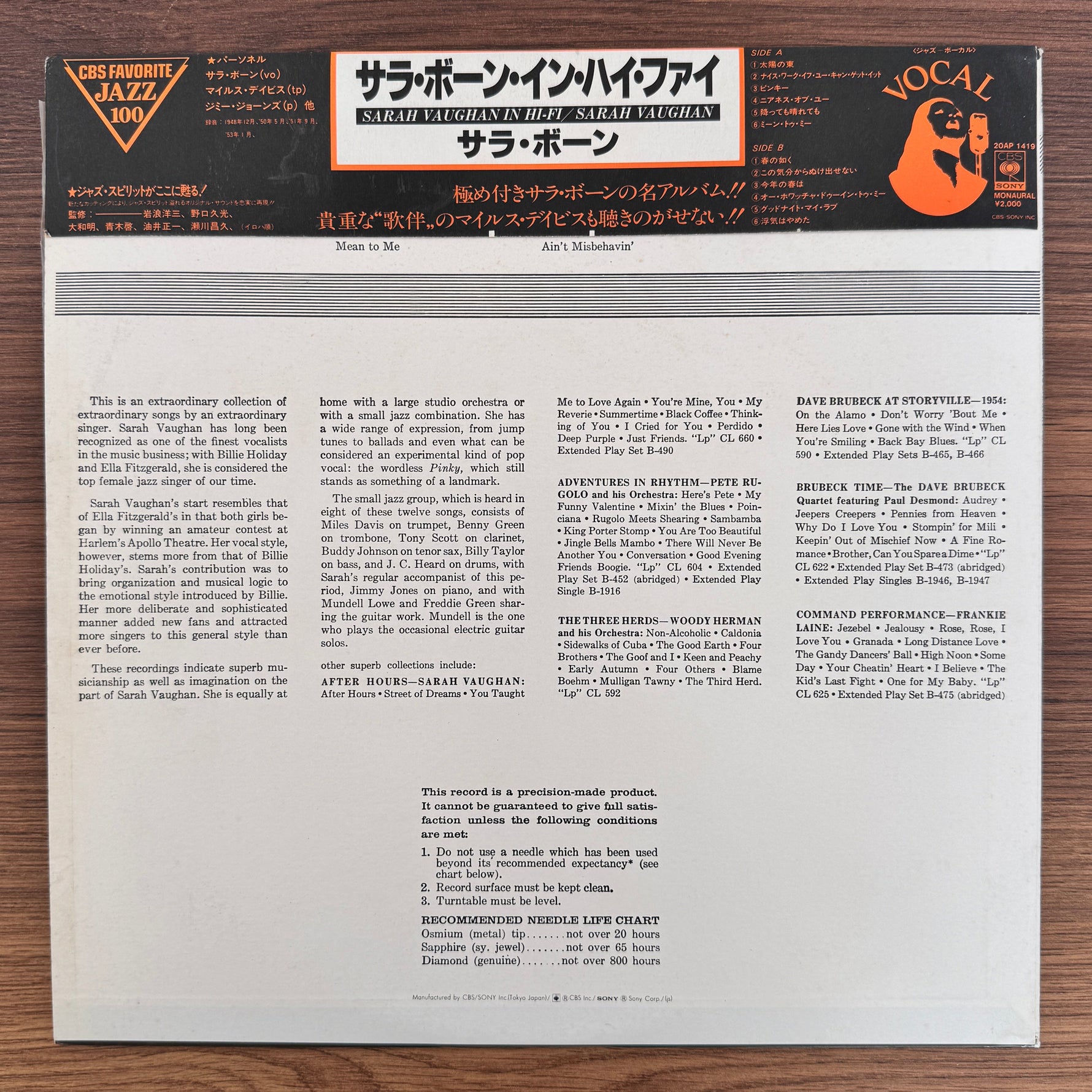 Sarah Vaughan – Sarah Vaughan In Hi-Fi Japan Vinyl