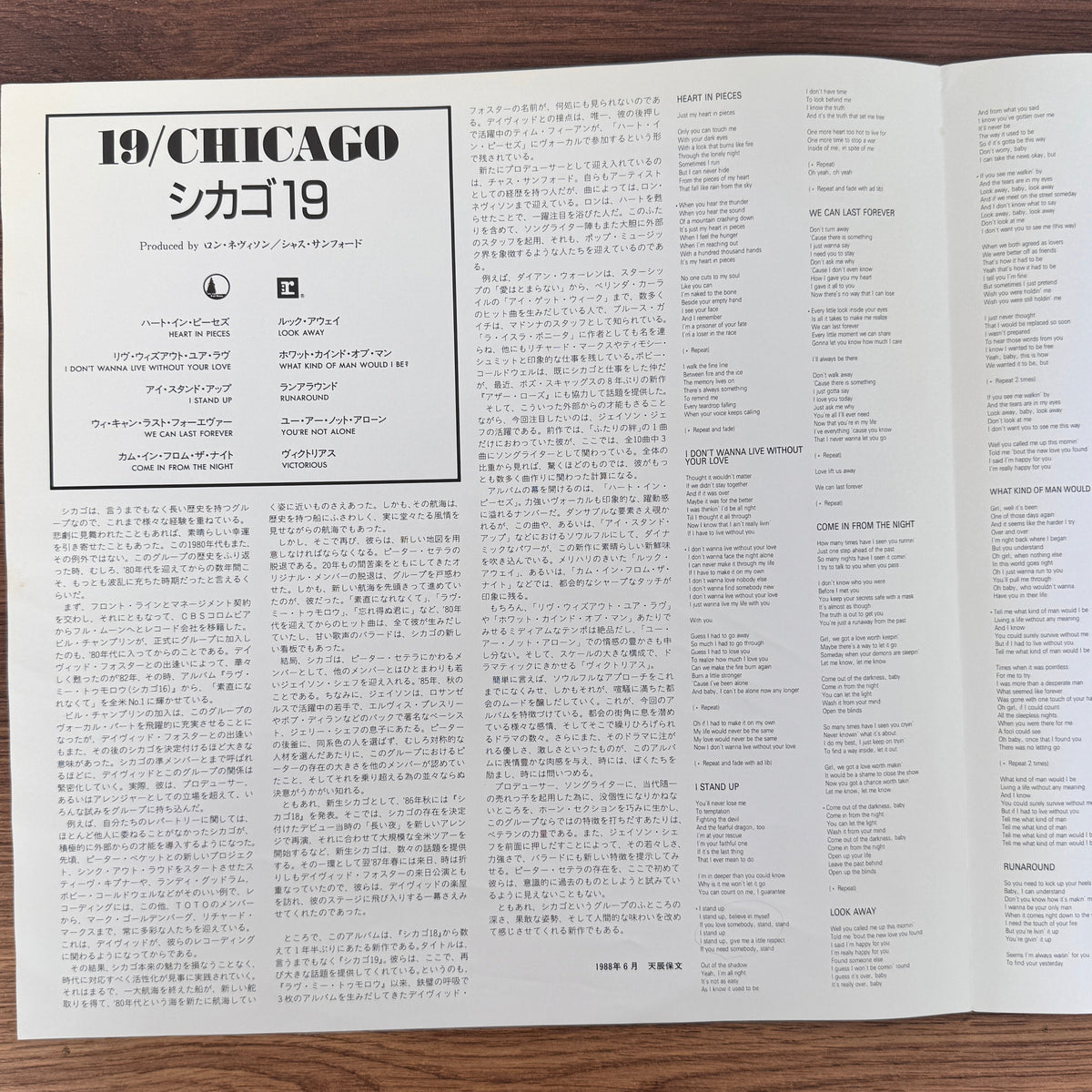 Chicago – 19 Japan Vinyl