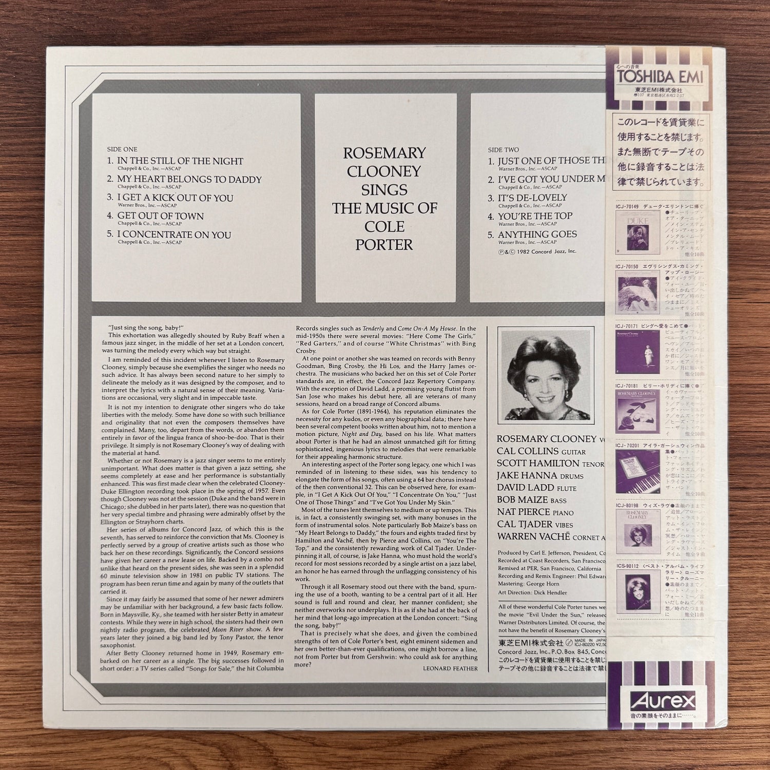 Rosemary Clooney – Sings The Music Of Cole Porter Only Japan Vinyl