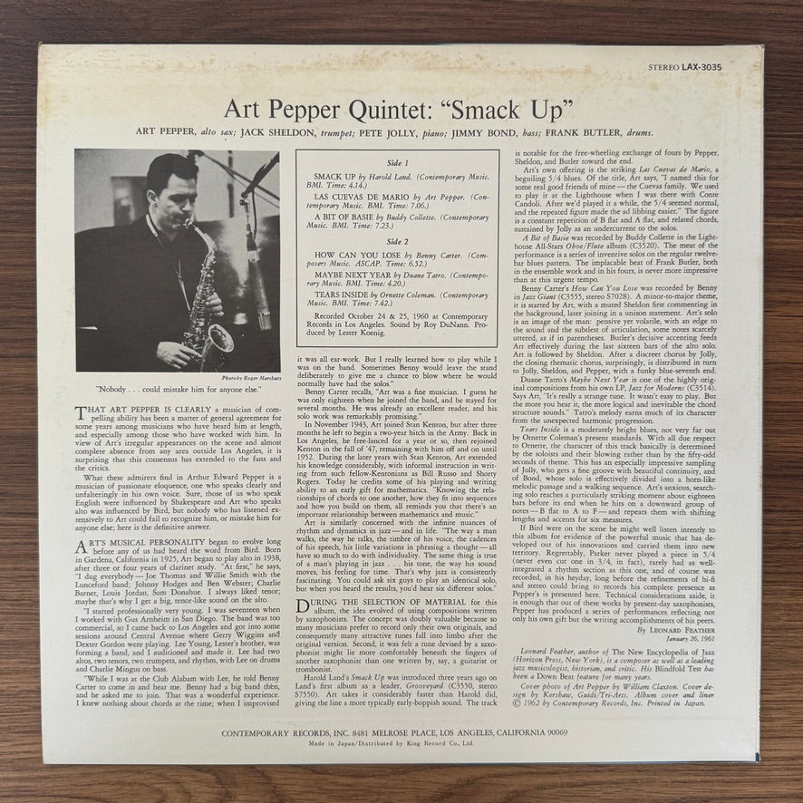 Art Pepper Quintet – Smack Up