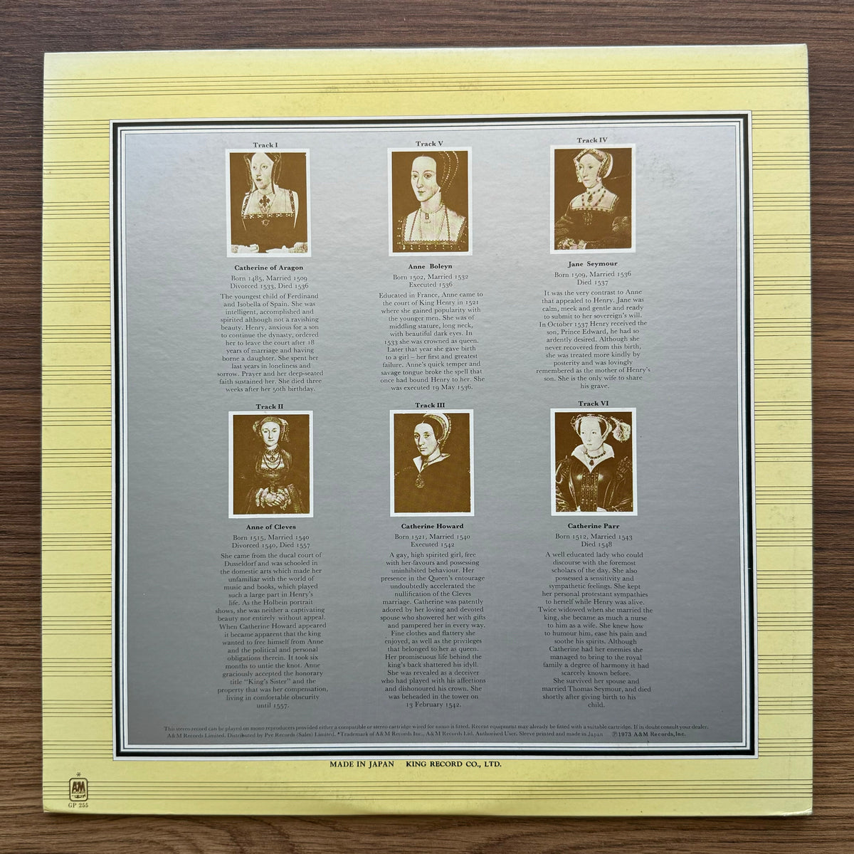Rick Wakeman – The Six Wives Of Henry VIII 33'lük LP PLAK Japan Vinyl