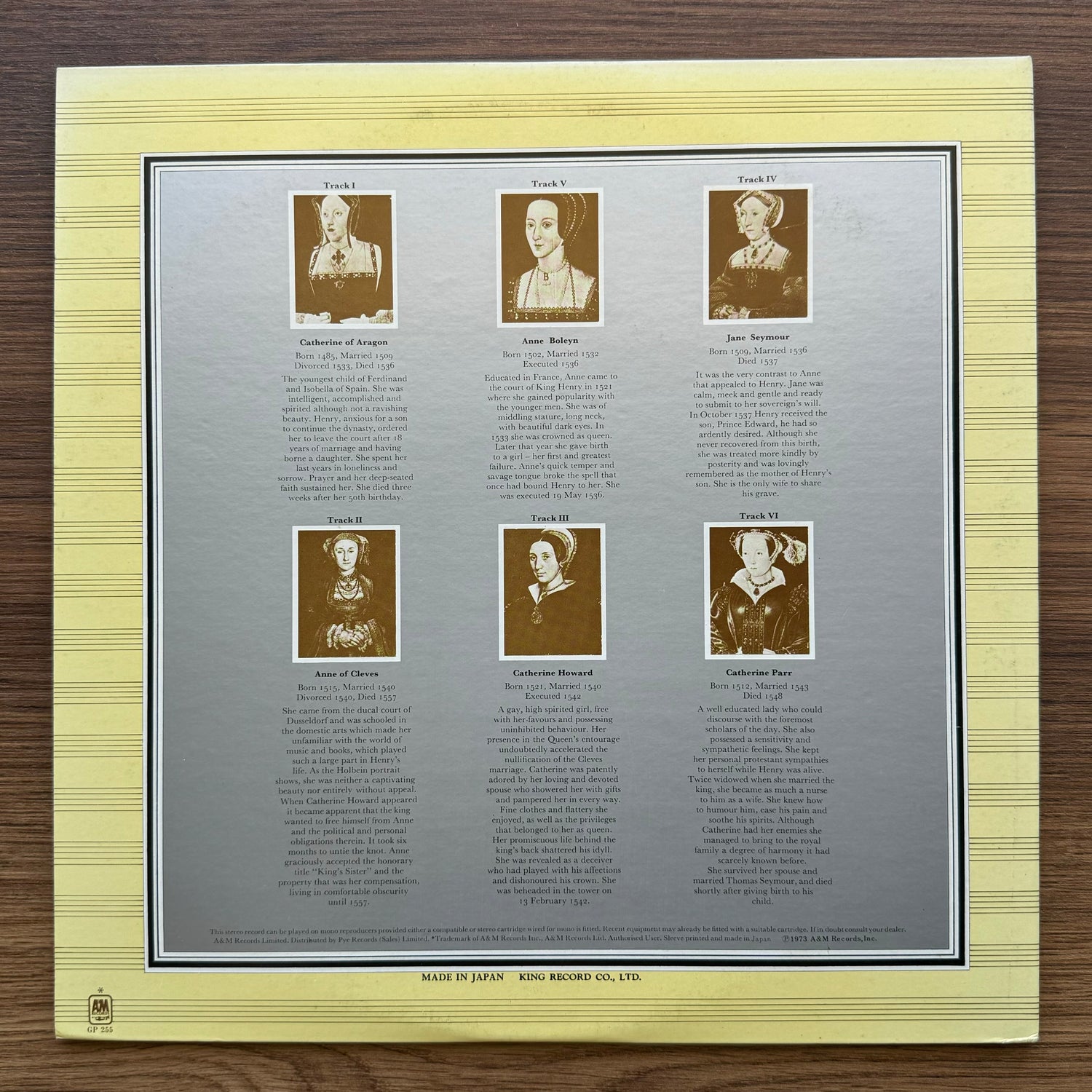 Rick Wakeman – The Six Wives Of Henry VIII 33'lük LP PLAK Japan Vinyl