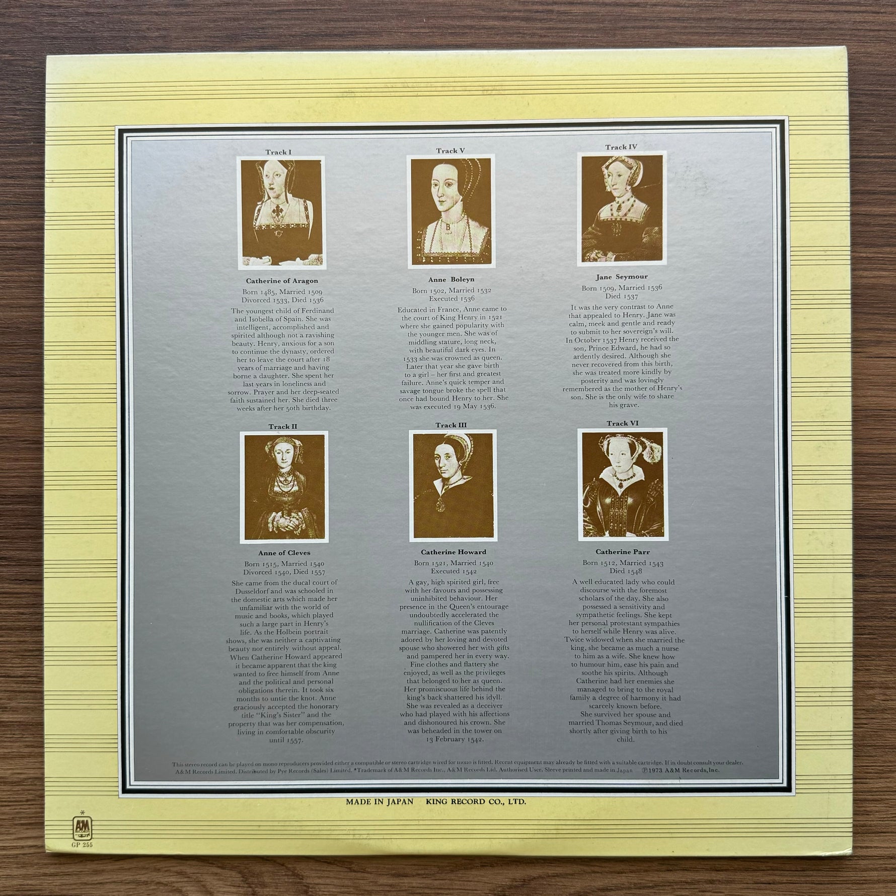 Rick Wakeman – The Six Wives Of Henry VIII 33'lük LP PLAK Japan Vinyl