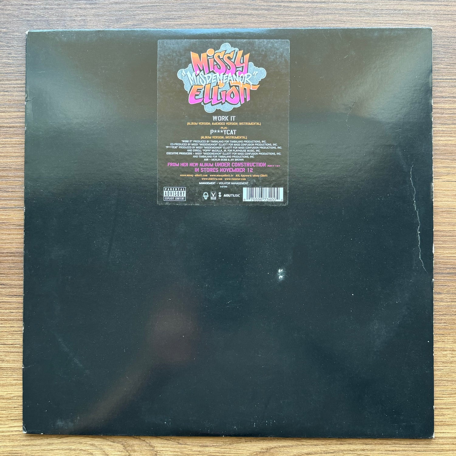 Missy "Misdemeanor" Elliott – Work It / P***ycat 33'lük LP PLAK Japan Vinyl