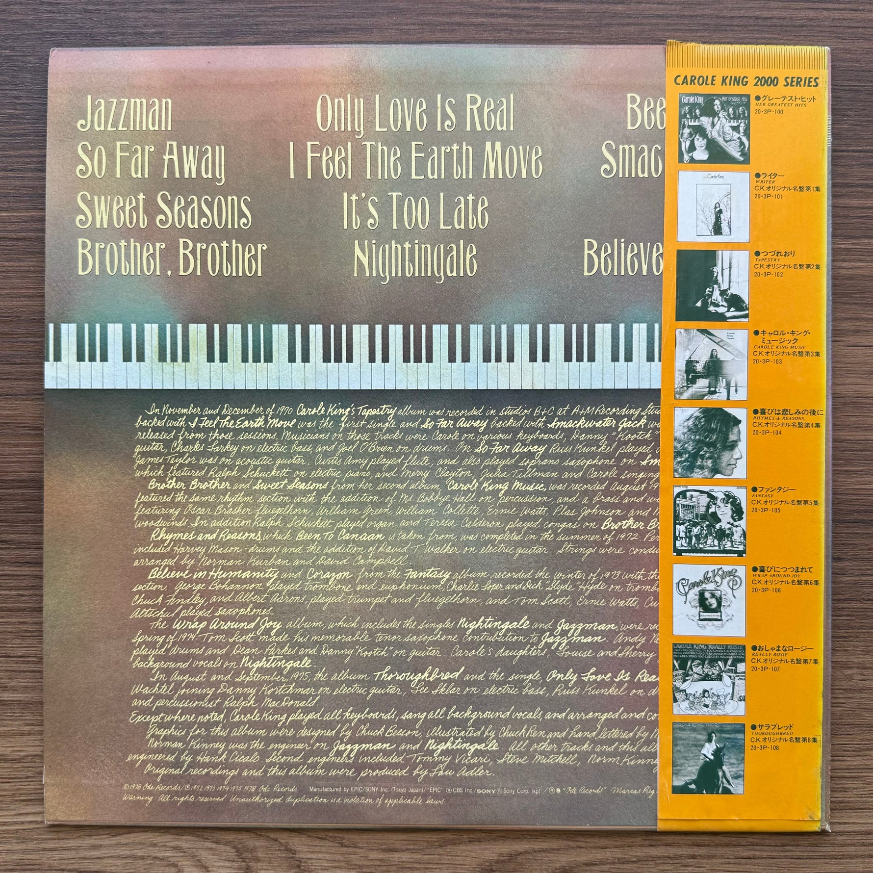 Carole King – Her Greatest Hits - Songs Of Long Ago 33'lük LP PLAK Japan Vinyl