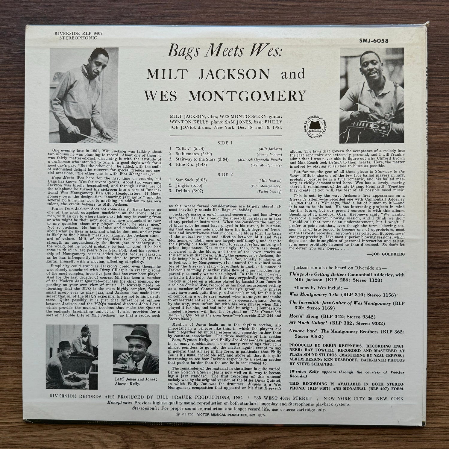 Milt Jackson And Wes Montgomery - Bags Meets Wes! Japan Vinyl