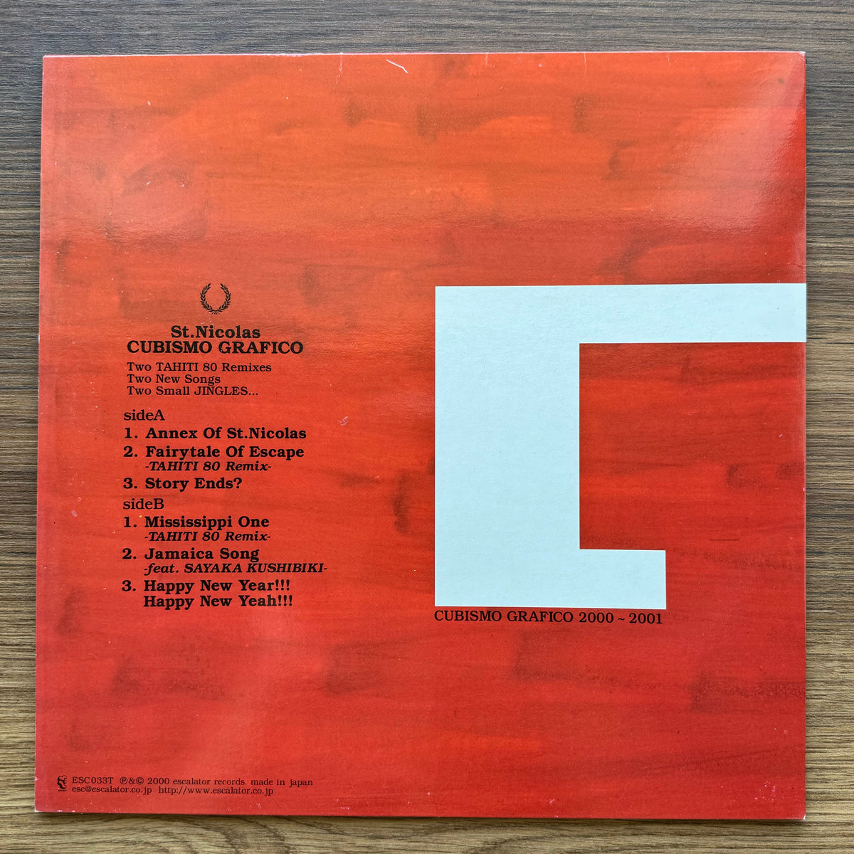 Cubismo Grafico – St. Nicolas 33'lük LP PLAK Japan Vinyl