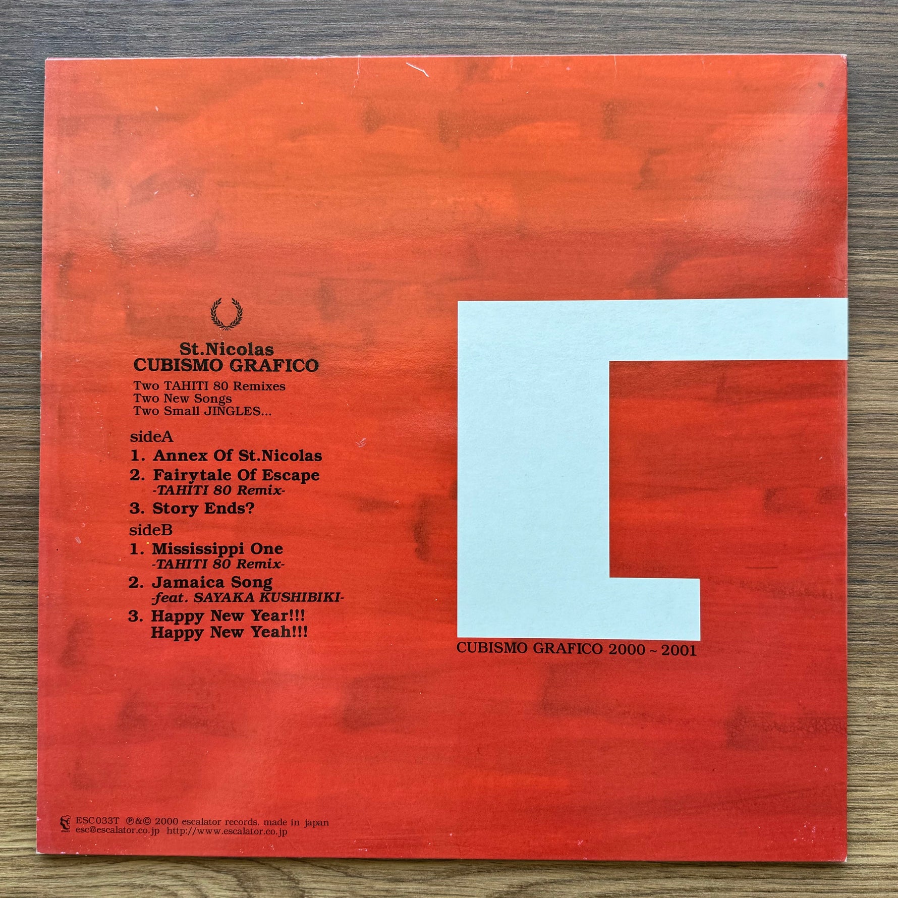 Cubismo Grafico – St. Nicolas 33'lük LP PLAK Japan Vinyl
