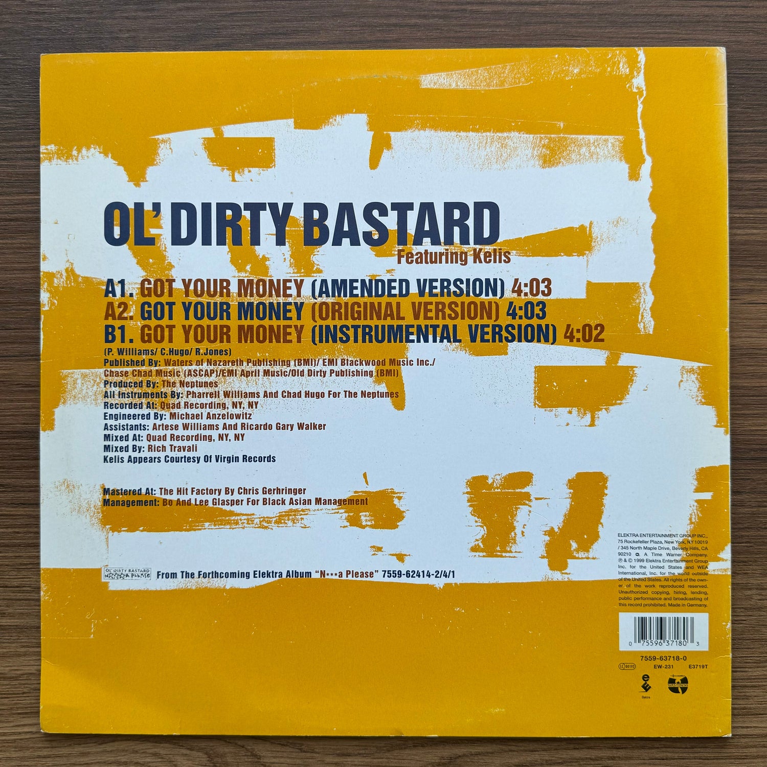 Ol' Dirty Bastard Featuring Kelis – Got Your Money 33'lük LP PLAK Japan Vinyl