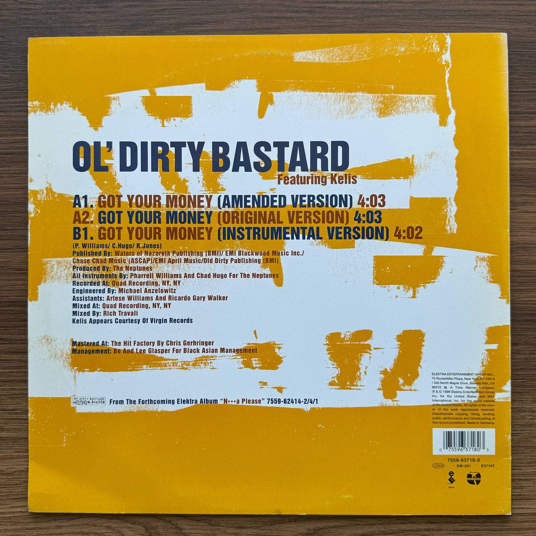 Ol' Dirty Bastard Featuring Kelis – Got Your Money 33'lük LP PLAK Japan Vinyl