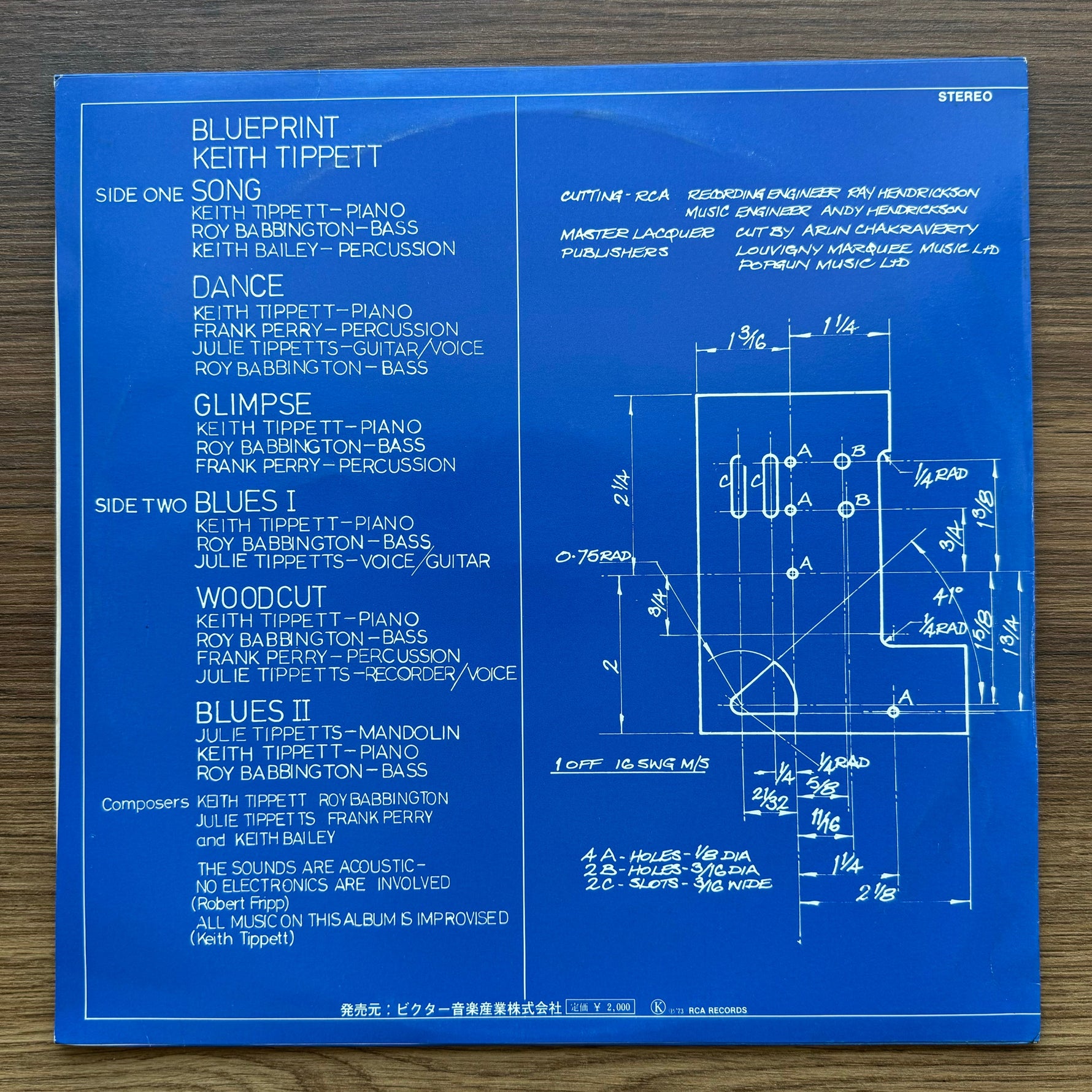 Keith Tippett – Blueprint 33'lük LP PLAK Japan Vinyl