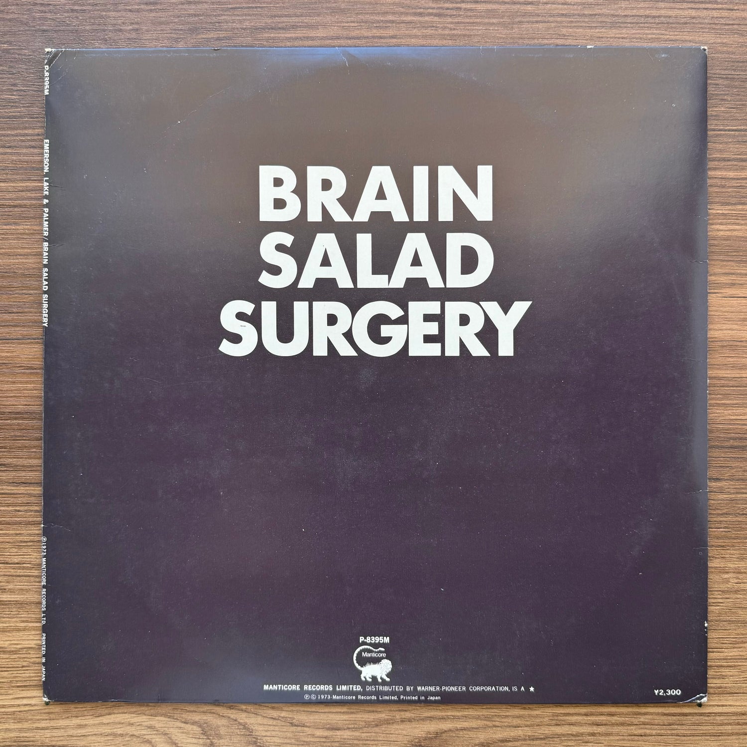 Emerson, Lake & Palmer – Brain Salad Surgery 33'lük LP PLAK Japan Vinyl