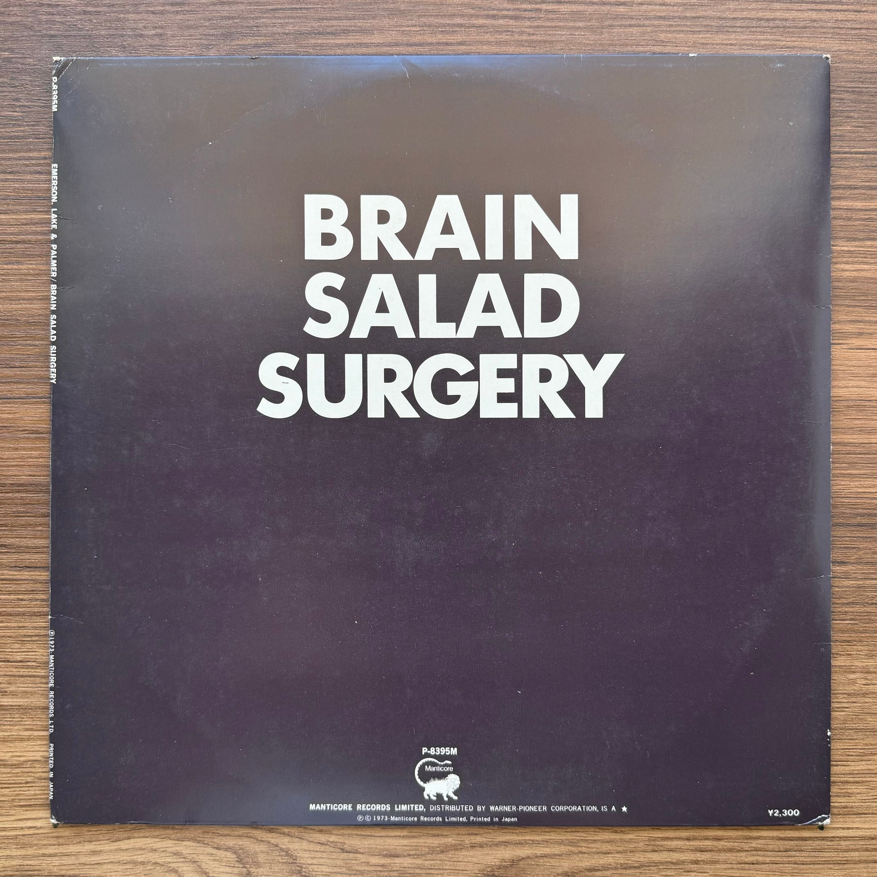 Emerson, Lake & Palmer – Brain Salad Surgery 33'lük LP PLAK Japan Vinyl