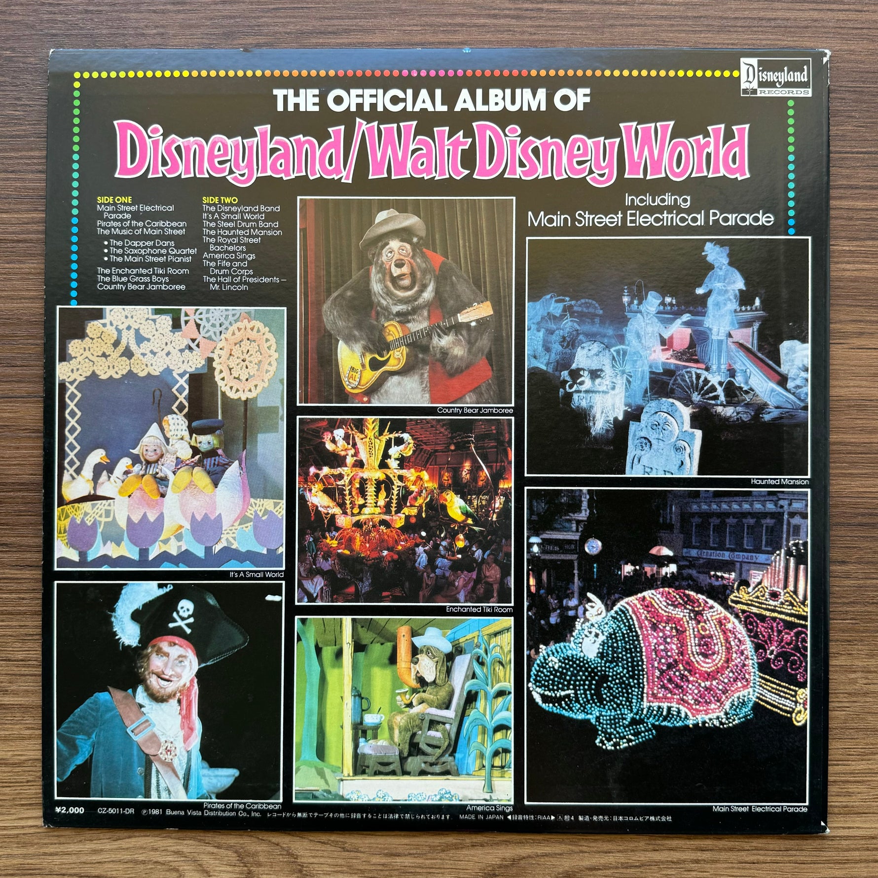 The Official Album Of Disneyland/Walt Disney World 33'lük LP PLAK Japan Vinyl