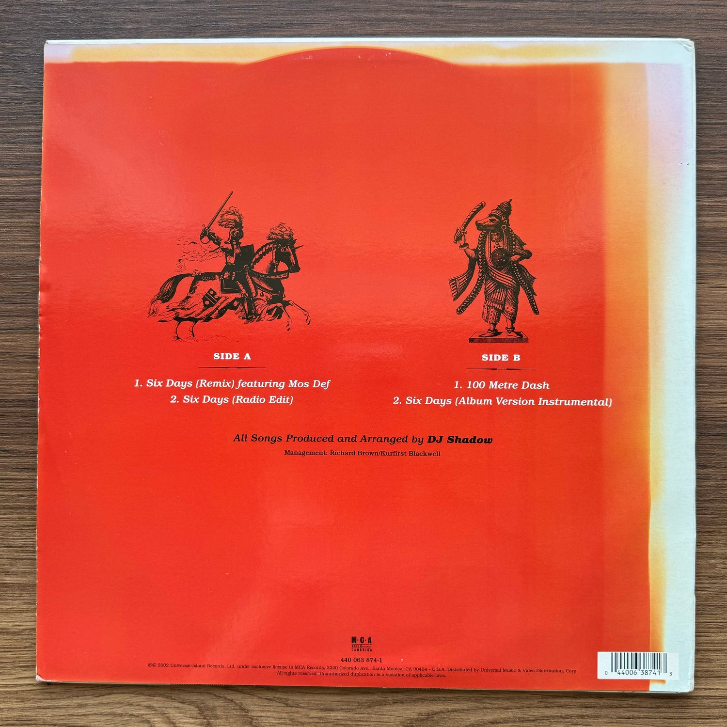 DJ Shadow - Six Days Japan Vinyl