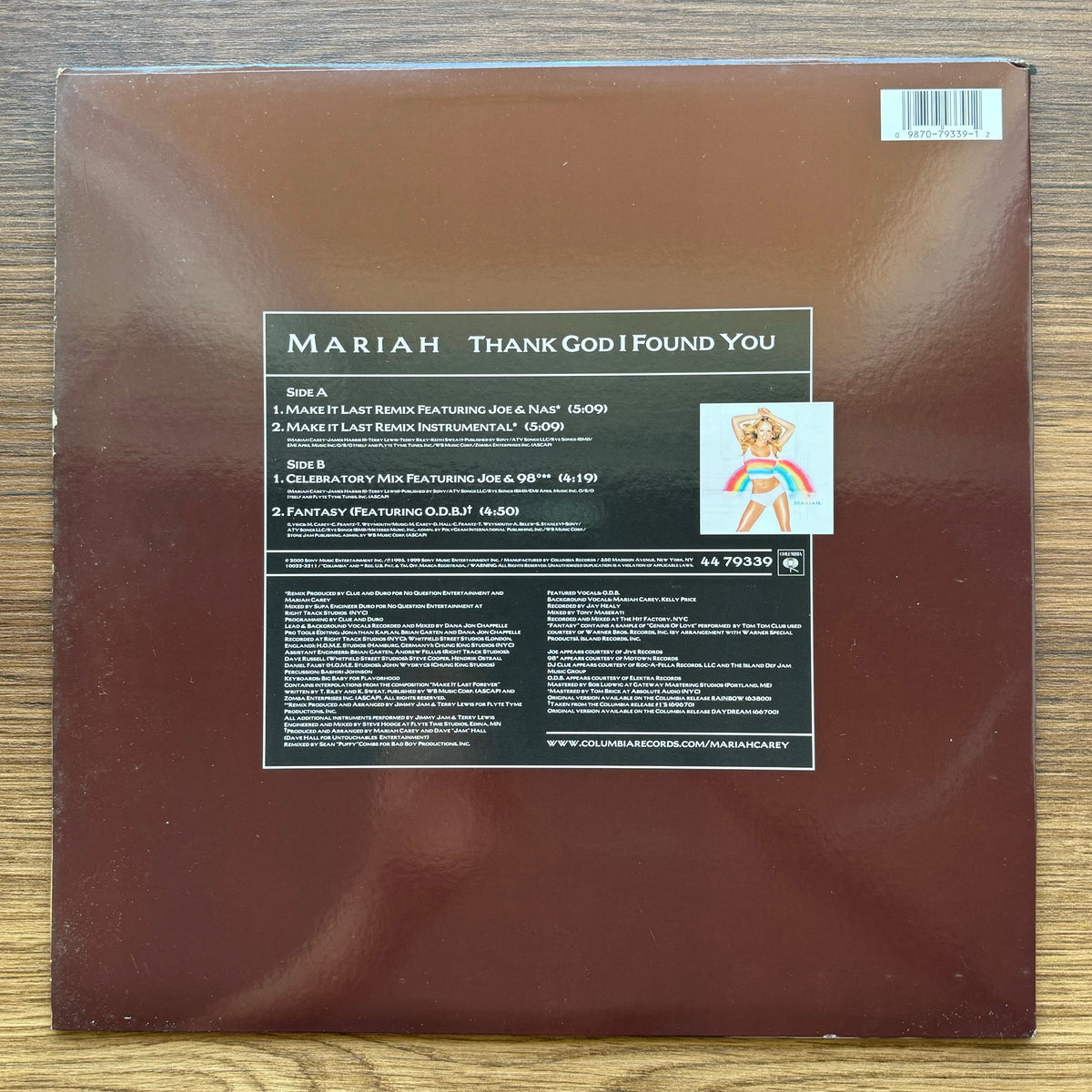 Mariah Carey Featuring Remix Versions With Nas And Joe – Thank God I Found You 33'lük LP PLAK Japan Vinyl