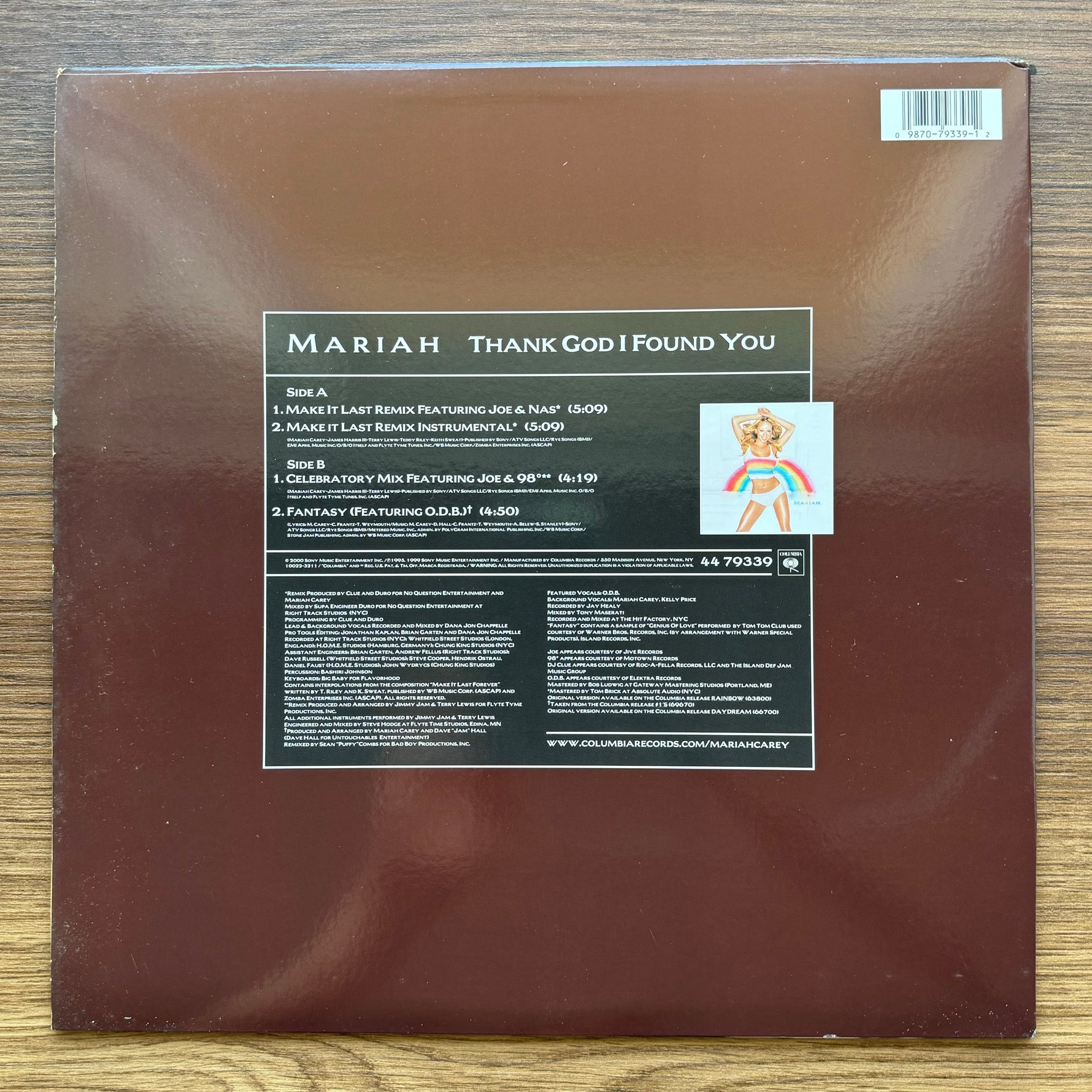 Mariah Carey Featuring Remix Versions With Nas And Joe – Thank God I Found You 33'lük LP PLAK Japan Vinyl