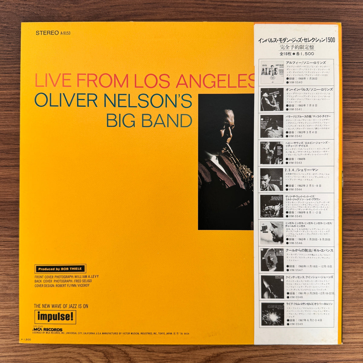 Oliver Nelson's Big Band – Live From Los Angeles Only Japan Vinyl