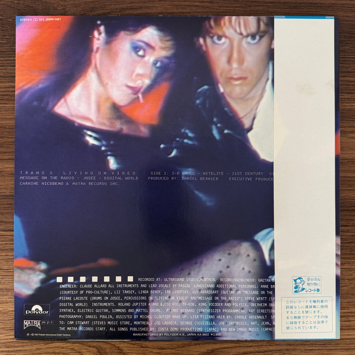 Trans-X – Living On Video Japan Vinyl