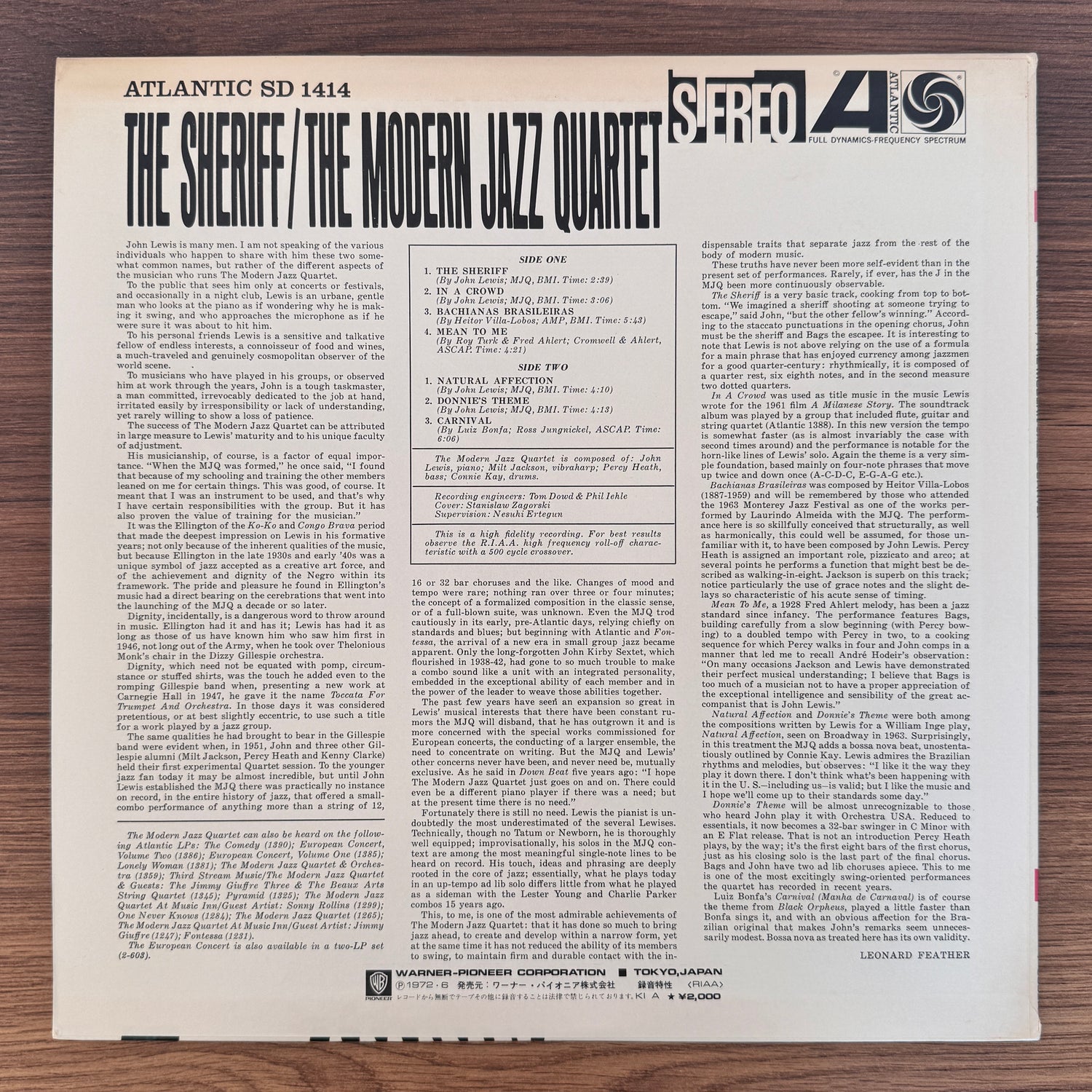 The Modern Jazz Quartet – The Sheriff
