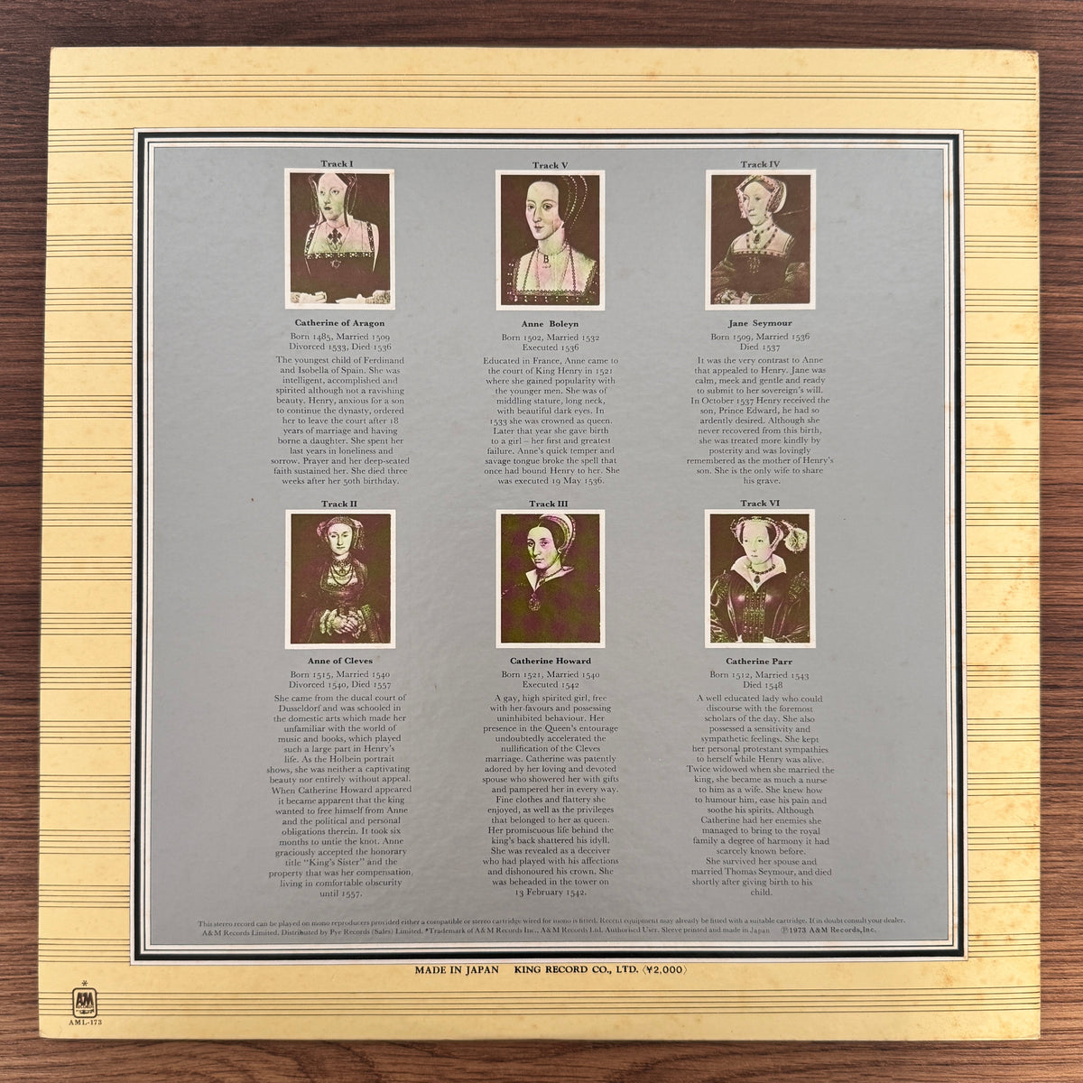 Rick Wakeman – The Six Wives Of Henry VIII Japan Vinyl