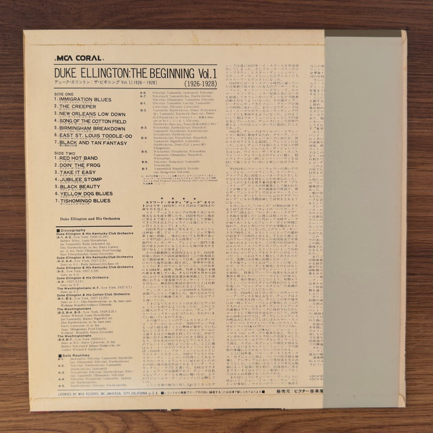 Duke Ellington And His Cotton Club Orchestra – Duke Ellington "The Beginning" Vol. 1 (1926-1928)