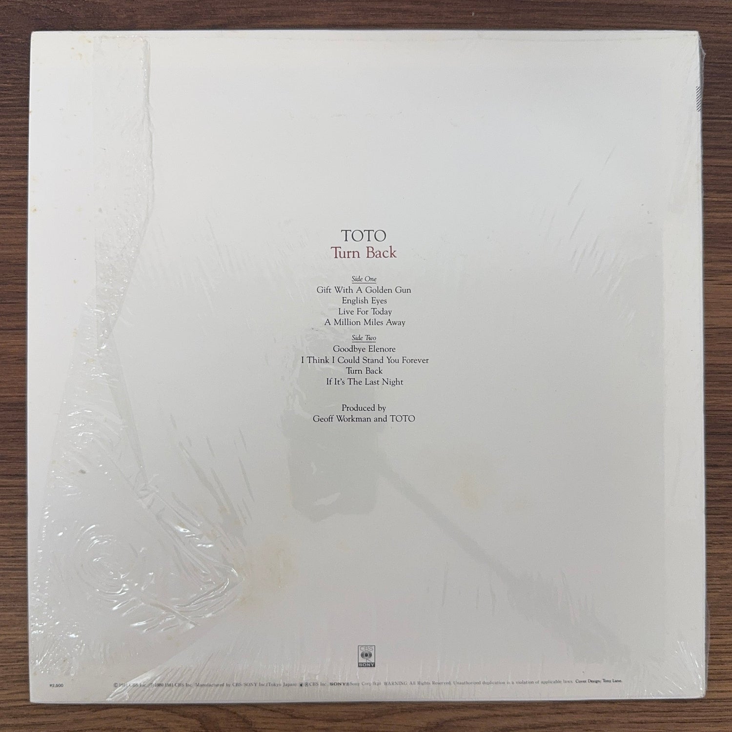 Toto – Turn Back Japan Vinyl