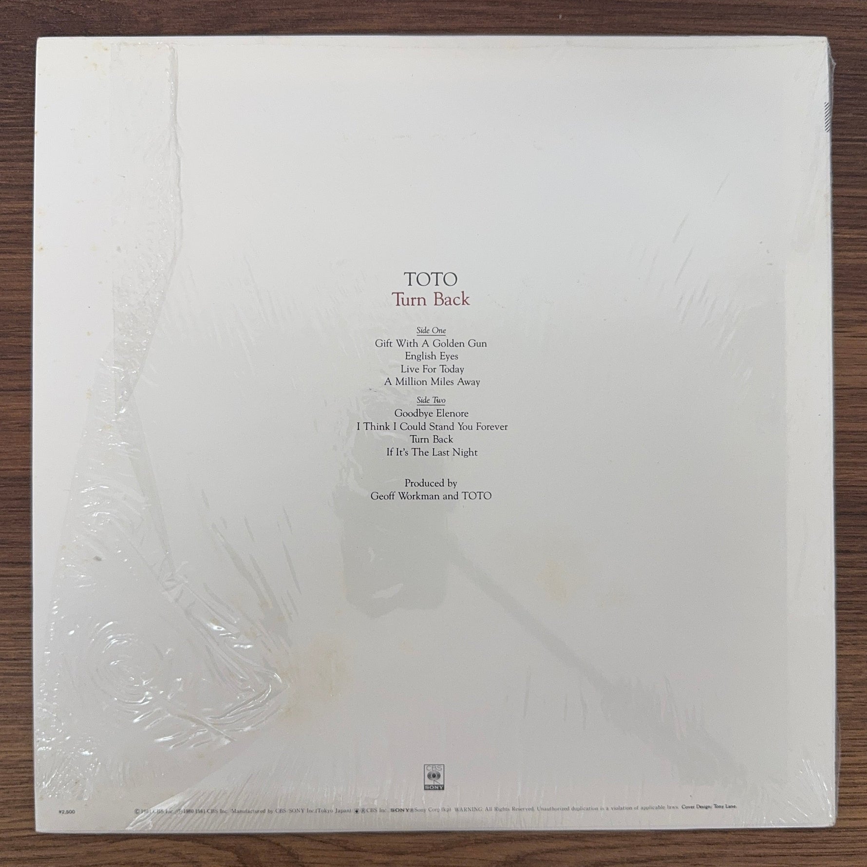 Toto – Turn Back Japan Vinyl