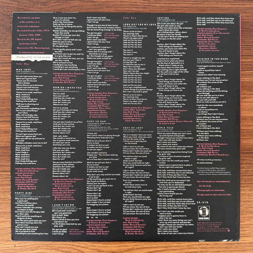 Linda Ronstadt – Mad Love Japan Vinyl