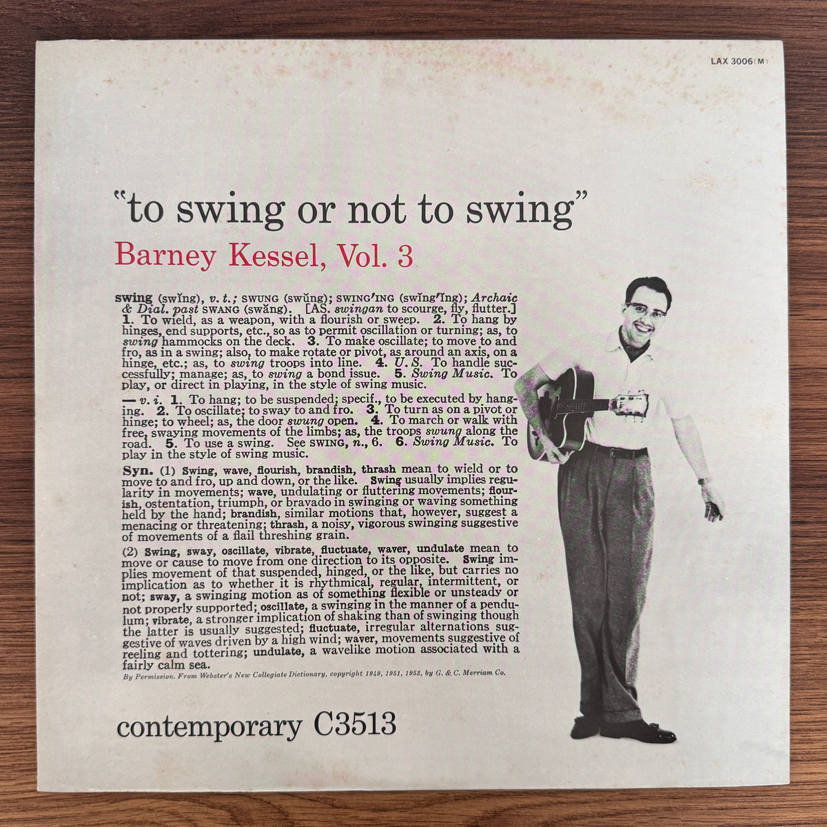 Barney Kessel – Vol. 3, To Swing Or Not To Swing Japan Vinyl