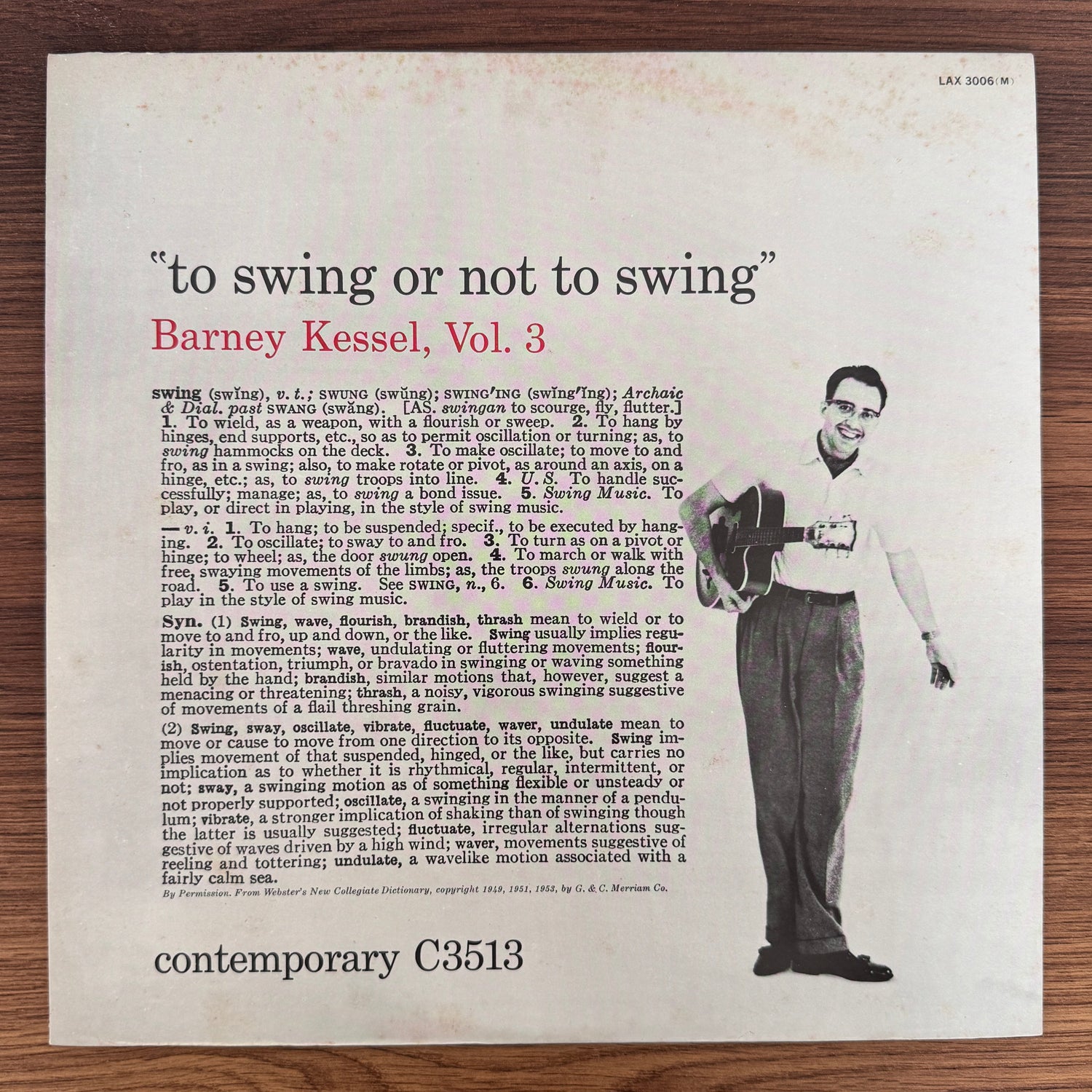 Barney Kessel – Vol. 3, To Swing Or Not To Swing Japan Vinyl