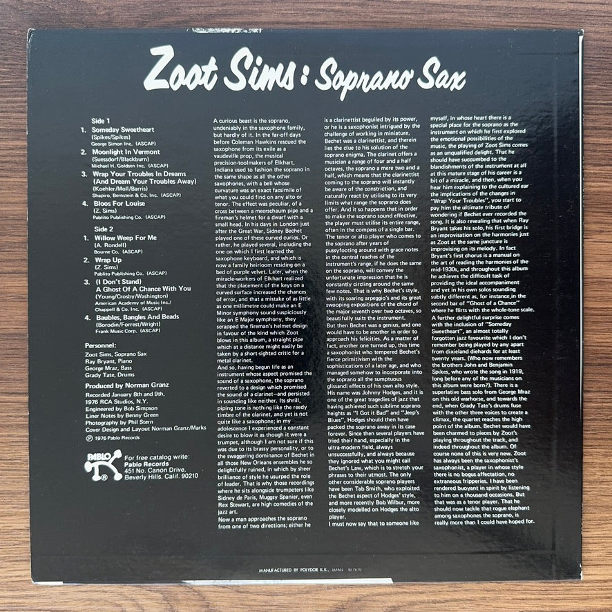 Zoot Sims – Soprano Sax