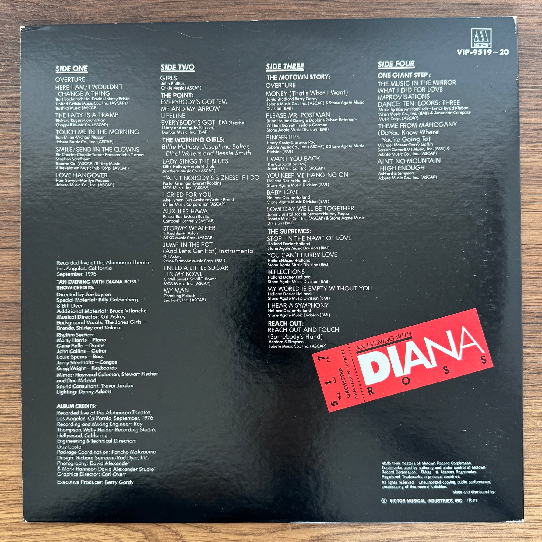Diana Ross – An Evening With Diana Ross Japan Vinyl