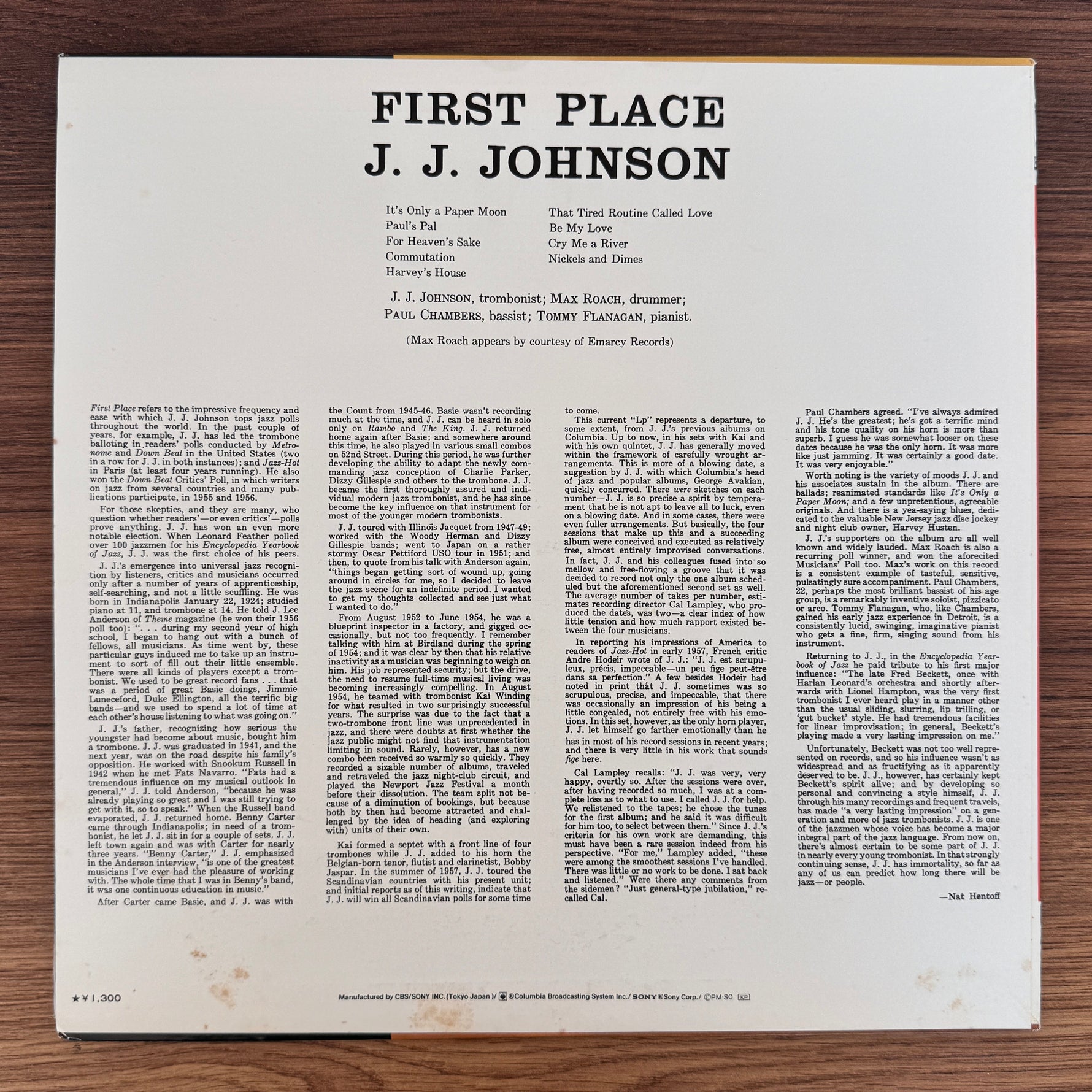 J.J. Johnson – First Place Japan Vinyl