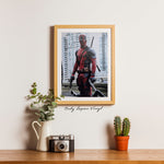 Ryan Reynolds Deadpool 20x30 cm Boyutunda El İmzalı Fotoğraf (Ömür Boyu COA)) Japan Vinyl
