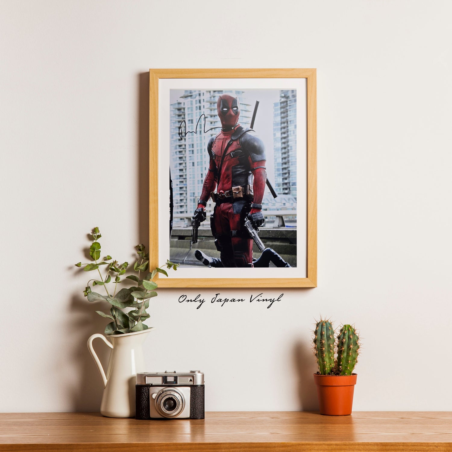 Ryan Reynolds Deadpool 20x30 cm Boyutunda El İmzalı Fotoğraf (Ömür Boyu COA)) Japan Vinyl