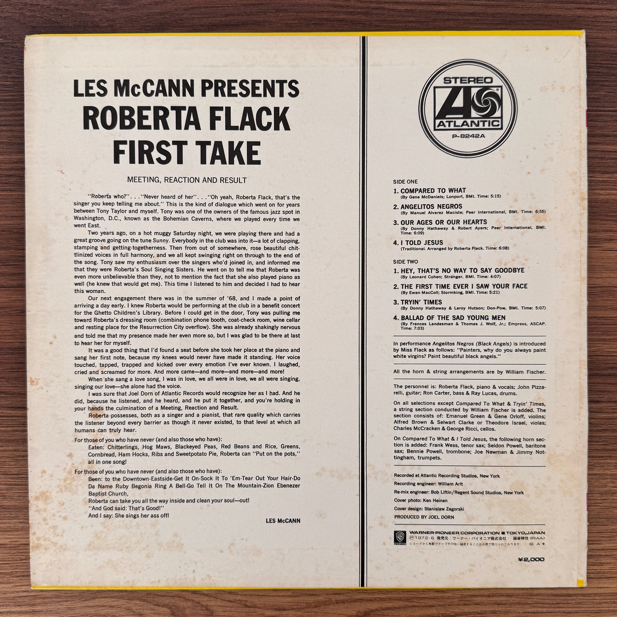 Roberta Flack – First Take Japan Vinyl