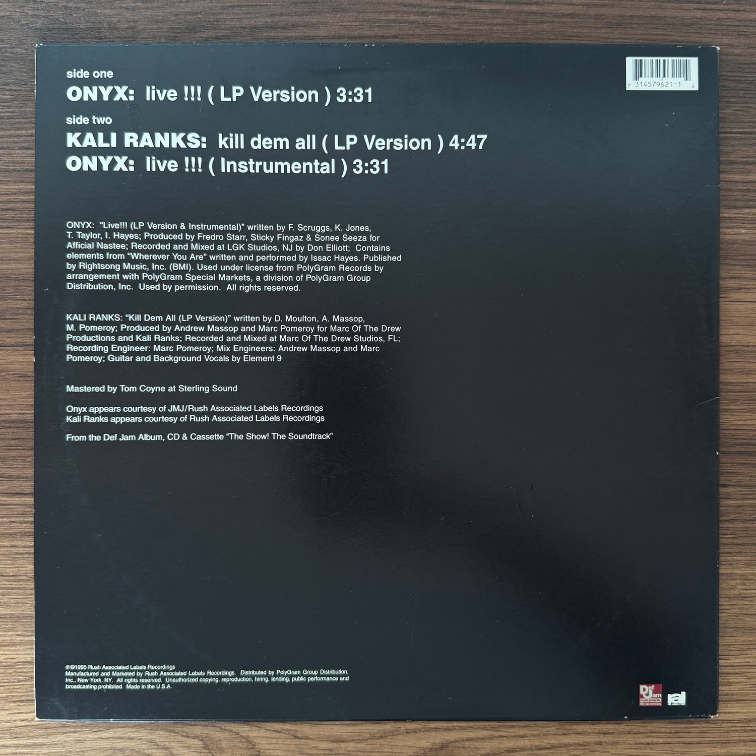Onyx / Kali Ranks – Live!!!