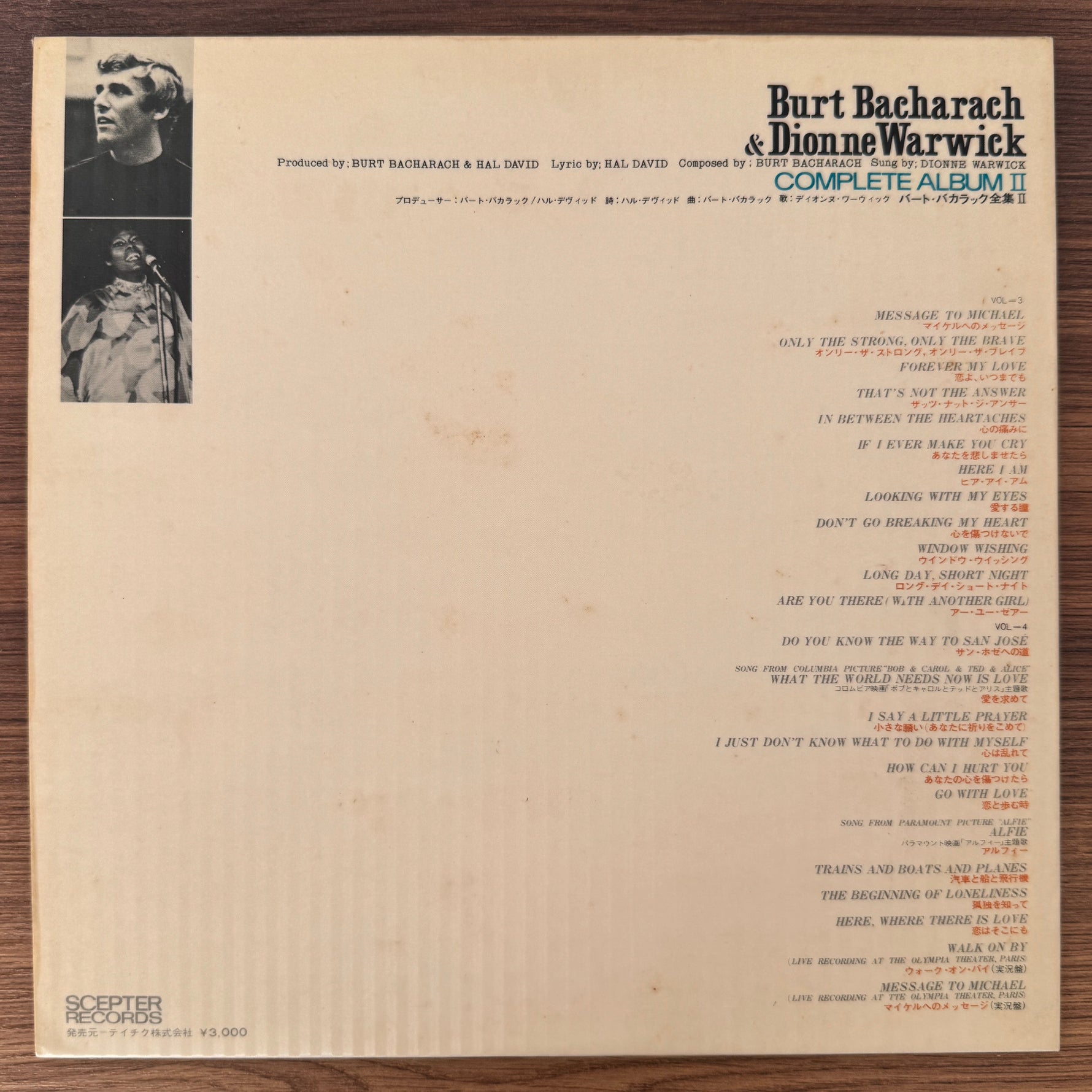 Burt Bacharach, Dionne Warwick – Complete Album II (Vol. 3 & Vol. 4) Japan Vinyl